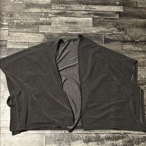 Black and Gray Striped Open Cardigan